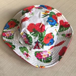 Angels Baseball Floral Bucket Hat
